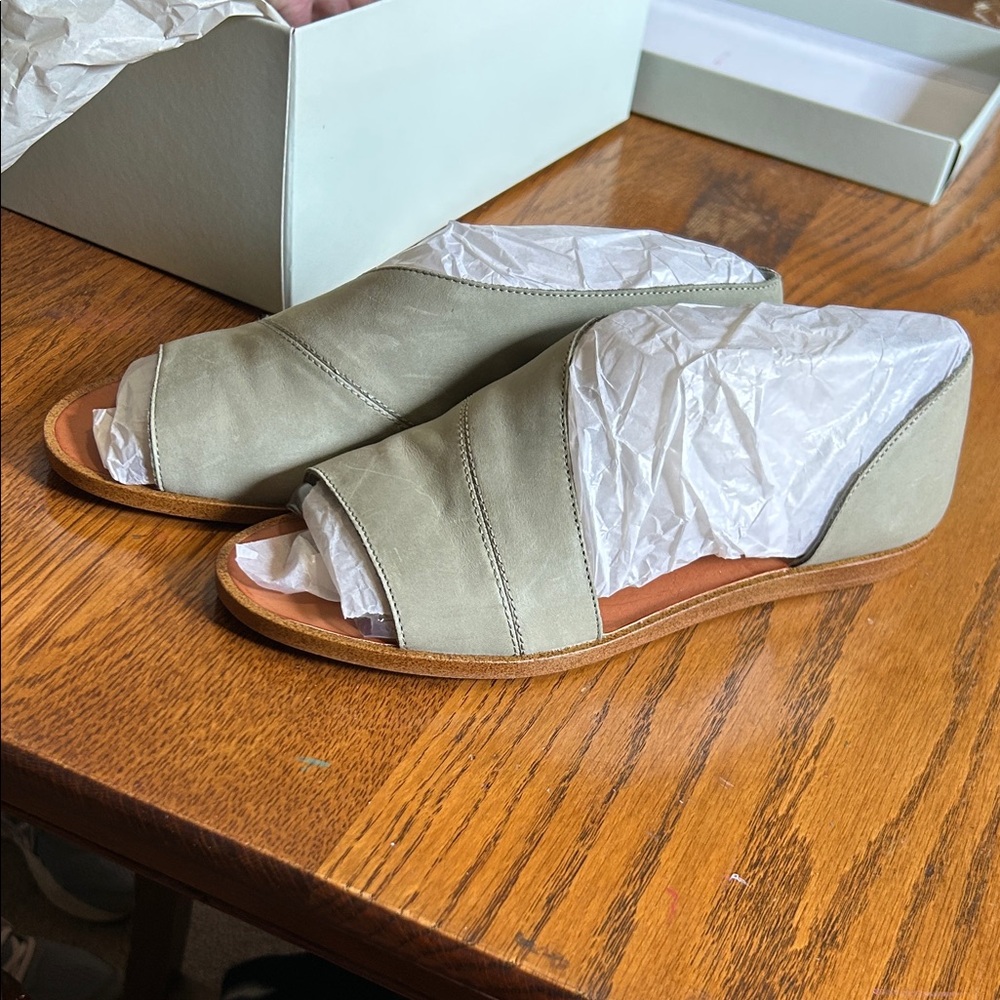 1. State Women’s Open-Toe Mule in Sage Green